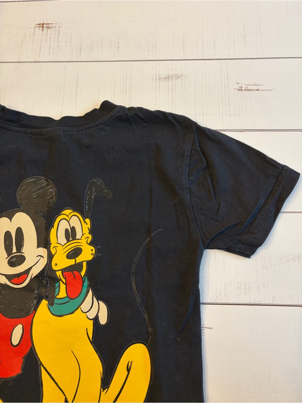 Disney Kids Black Wash 100% Cotton Mickey Mouse and Pluto Graphic T-shirt Boys 6 - Picture 11 of 13